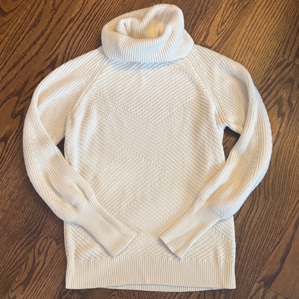 White House Black Market Cozy Cream Turtleneck Sweater